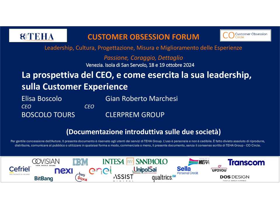 La prospettiva del CEO, e come esercita la sua leadership, sulla Customer Experience