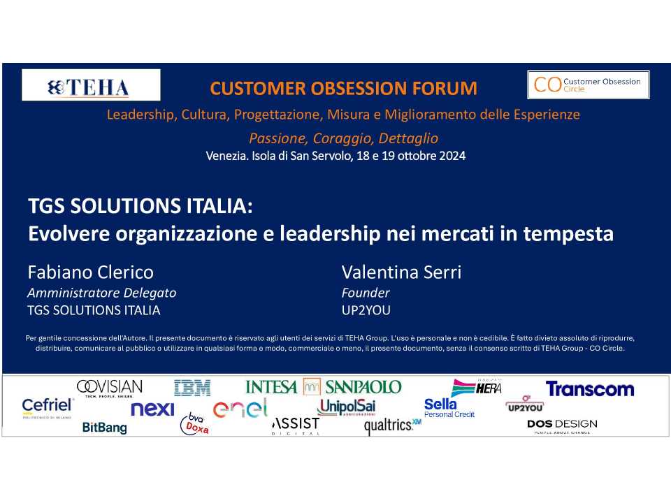 TGS Solution Italia: evolvere organizzazione e leadership nei mercati maturi