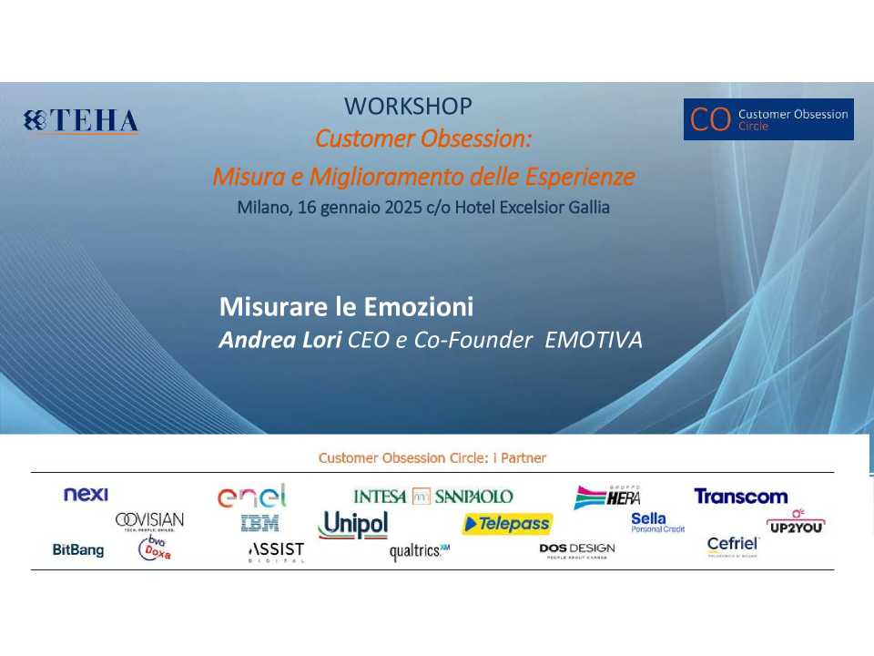 Workshop
Misura e Miglioramento delle esperienze