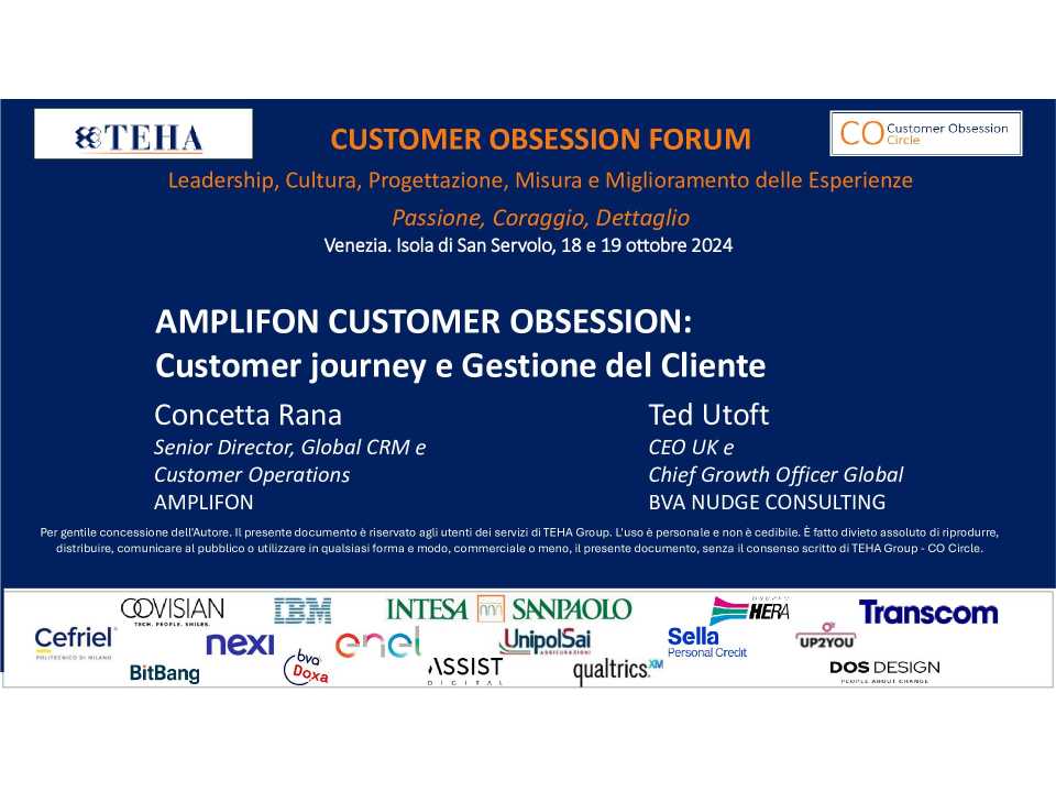 Amplifon Customer Obsession: Customer journey e gestione del Cliente