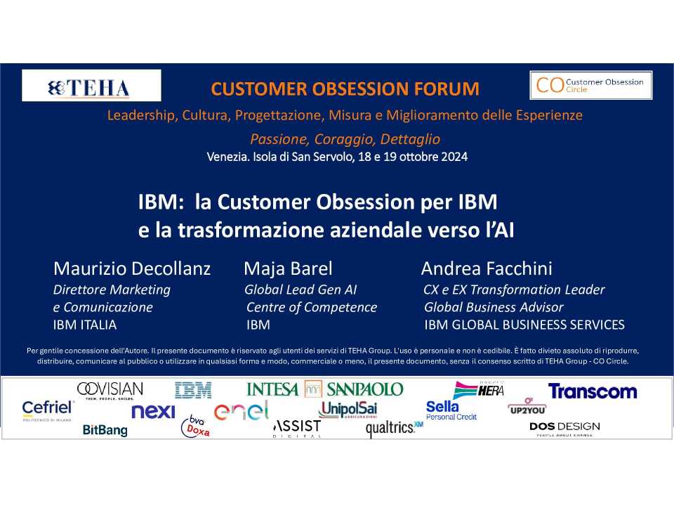 IBM: la Customer Obsession per IBM e la trasformazione aziendale attraverso l’AI
