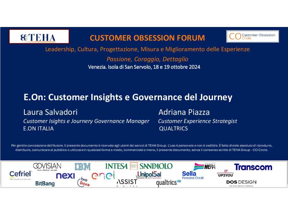 E.ON: Customer insights e governance del journey