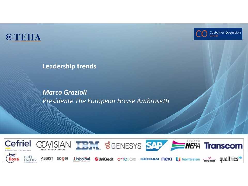 PHYGITAL WORKSHOP
Leadership, Strategia, Mindset e Trasformazione Customer Obsessed