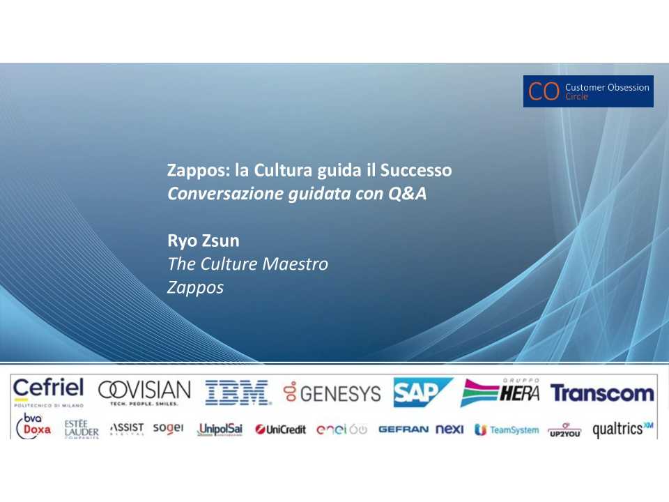 Zappos: la Cultura guida il Successo Conversazione guidata con Q&A
