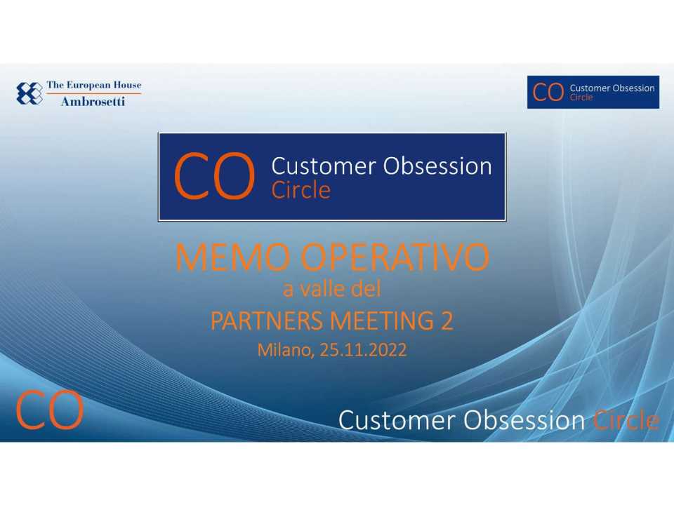 Secondo Incontro Partner CO CIRCLE