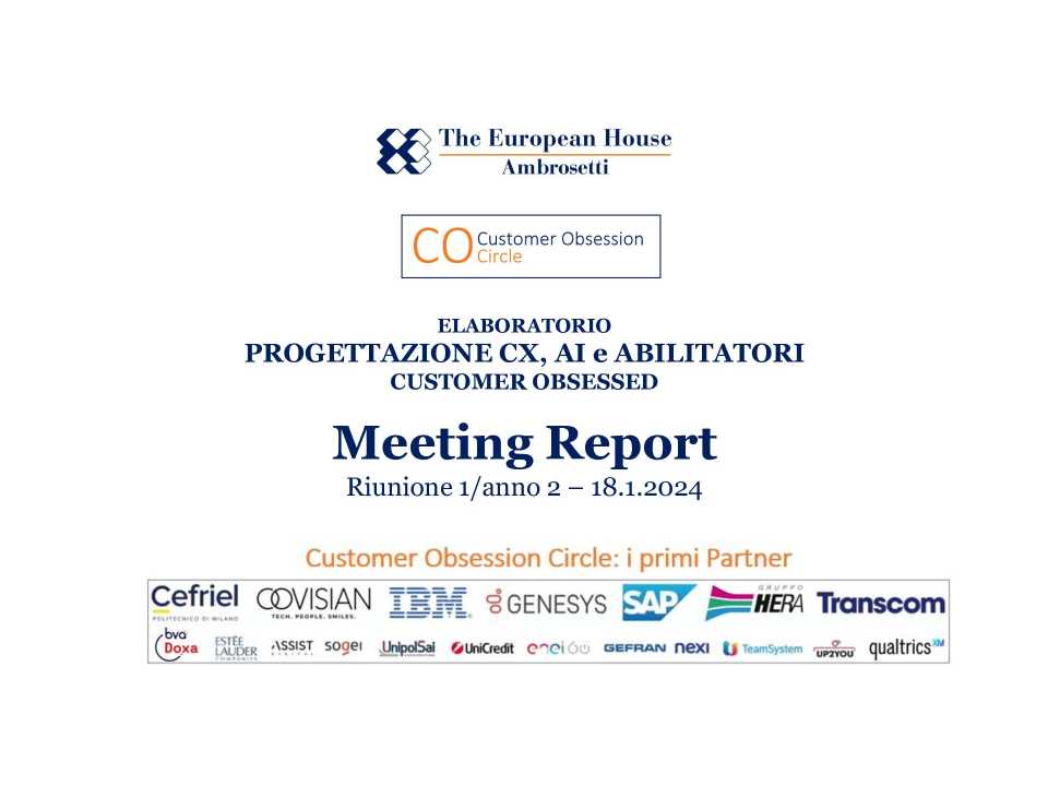CO Circle Elaboratorio CX Design, AI e abilitatori-Report primi tre incontri